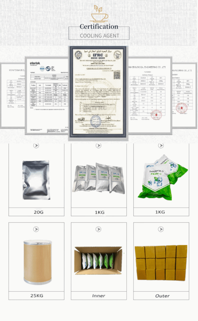 Food Grade Additive Cooling Agent WS-27 CAS NO.51115-70-9 For Eliquid 4
