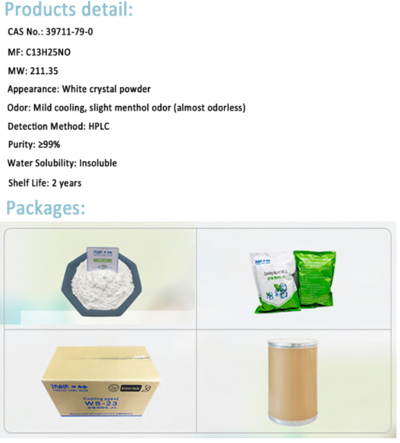Halal Intertek 99% Purity Powdered WS-23 Cooling Agent 0