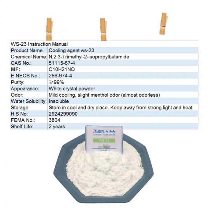 Professional Cooling Agent Ws 23 CAS 51115-67-4 High Purity C10H21NO White Color 1