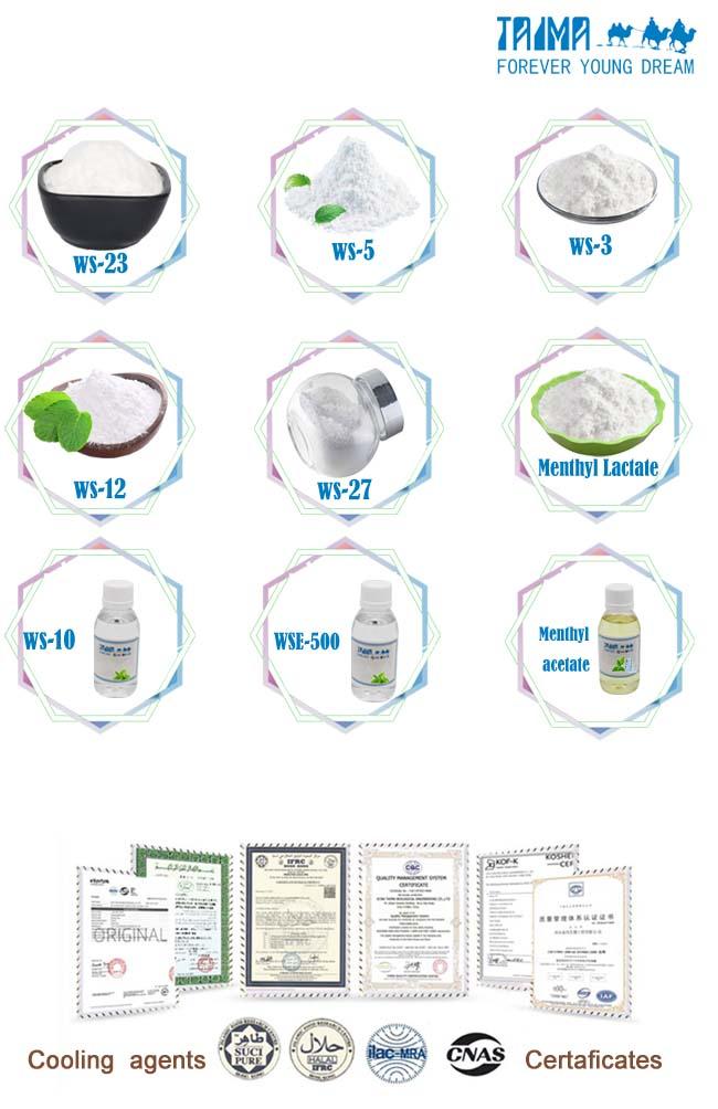 Slight Menthol Odor Ws23 Cooling Agent Coolant Additive White Crystal Powder 1