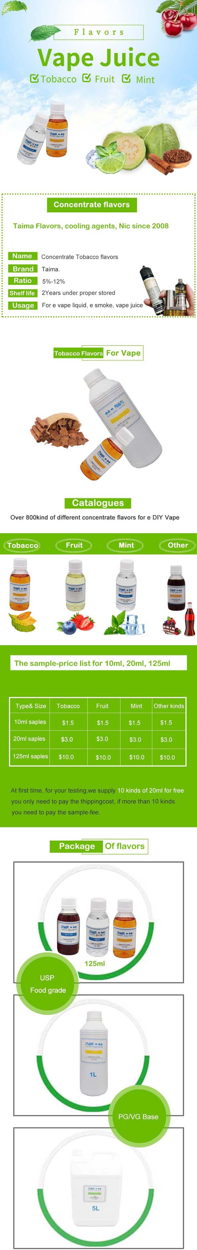 Cas 220-334-2 VG Soluble Vape Liquid Tobacco Flavor 0