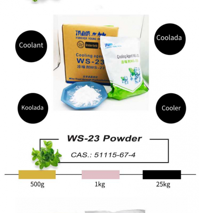 CAS 51115-67-4 Pure WS23 Food Additive Cooling Agent In Vape 0