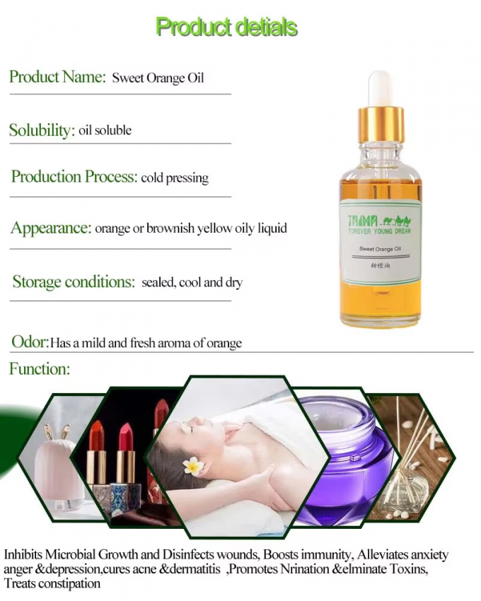 HPLC Flavor Food Grade Additives Sweet Orange Peeling Oil For Whitening CAS 8028-48-6 0